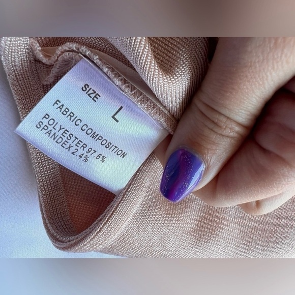 Boutique Blush Pink Ribbed Pearl Co Ord Set Large - Picture 8 of 15